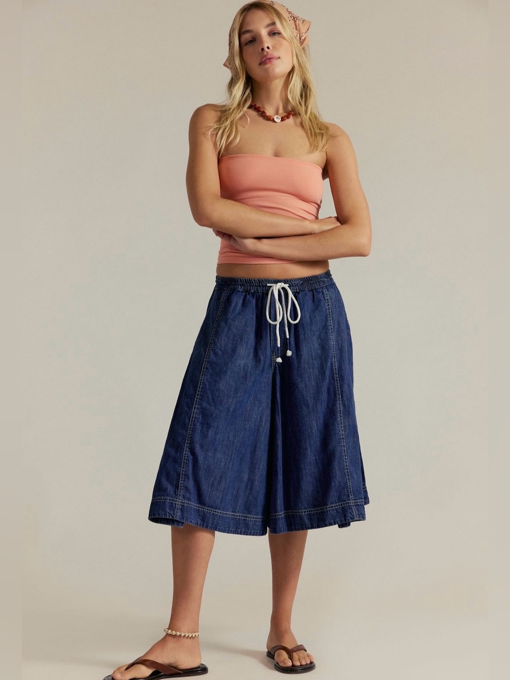 We The Free Distant Lover Culotte Jeans in ‘Long Distance’ Size M
